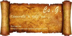 Csernák Géza névjegykártya